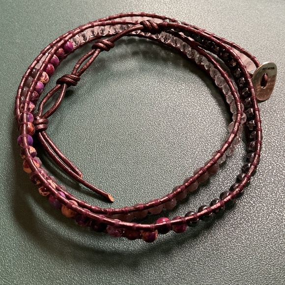 Chan Luu leather 3-wrap plum and pink - Picture 1 of 9